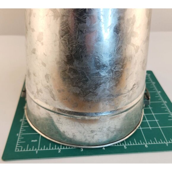 Galvanized Steel Metal Bucket With Handle Sturdy Decorative Storage Or Utility - Picture 3 of 6
